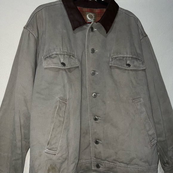 Vintage Marlboro Work Jacket 90s Detroit Style Flannel Lined Tan Size XL - Picture 3 of 10